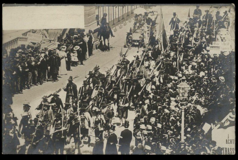 Austria Kaiser Franz Joseph 1908 Huldigungs 50th Anniv Festival RPPC Real  97279