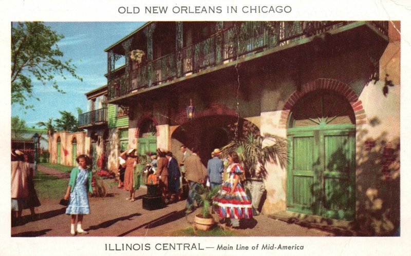 Vintage Postcard Old New Orleans Central Main Line Mid-America Chicago Illinois