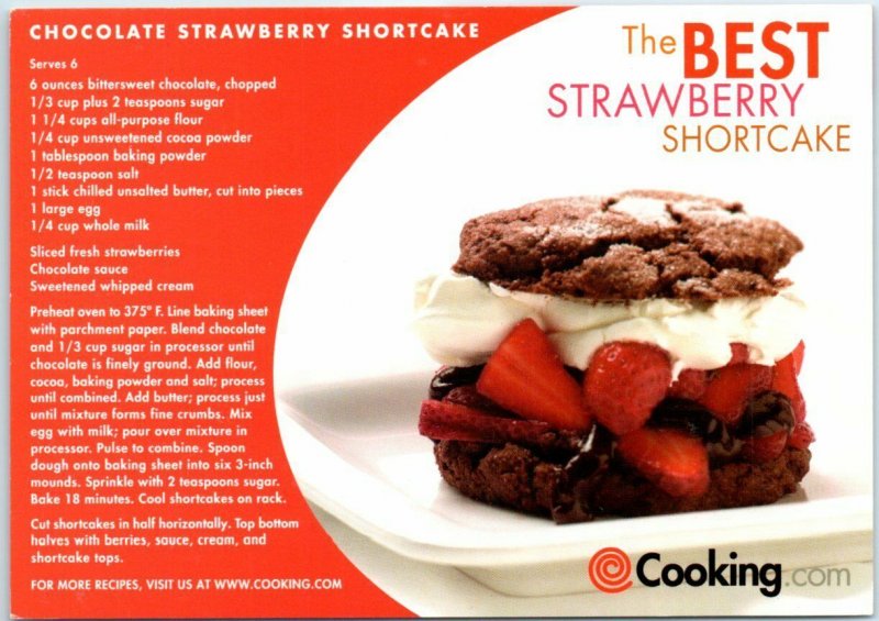 Postcard - Chocolate Strawberry Shortcake Recipe 