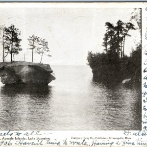 c1910s Profile Rock, Apostle Island, Lake Superior Photo Pearson Ullberg PC A153