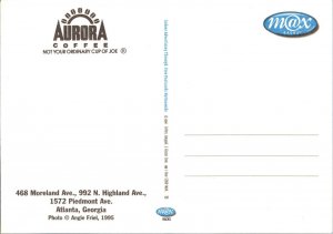 AURORA Coffee Atlanta Georgia Postcard Advertising CD16