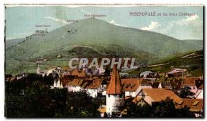 Old Postcard Ribeauville and the three Chateaux