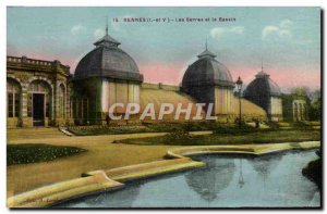 Old Postcard Rennes Greenhouses and Basin