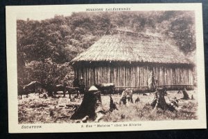 Mint Ecuador Real Picture Postcard RPPC Salesian Mission Malocca In The Kivaros