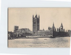 Postcard Houses of Parliament And Westminster Abbey London England USA