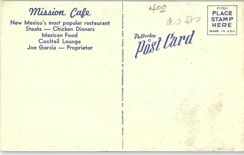 Vintage Mission Cafe, Deming, New Mexico Postcard P127 