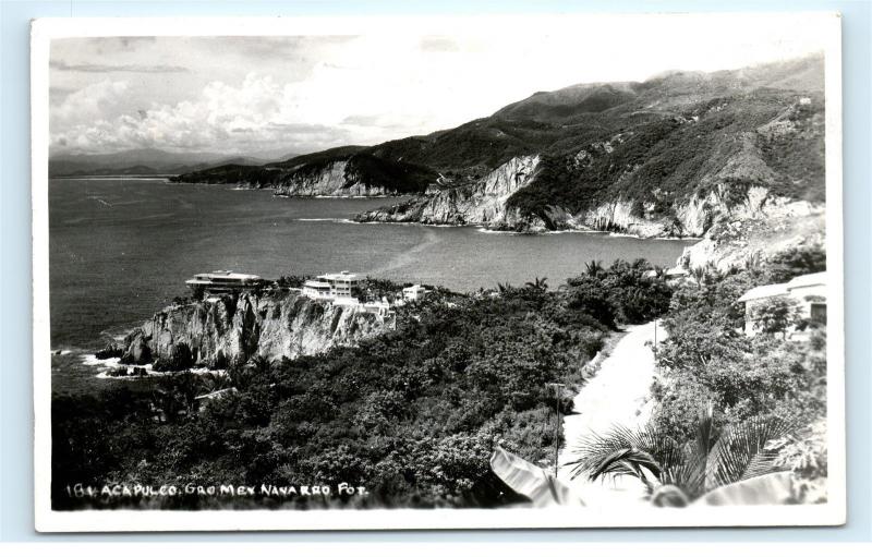 *Acapulco Mexico Coastline House on Ocean Dirt Road Vintage Photo Postcard C81