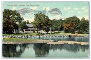 1910 Lakewood Park Showing Pavilion Exterior Waterbury Connecticut CT Postcard