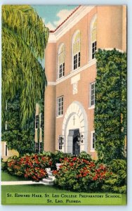 ST. LEO COLLEGE PREPARATORY SCHOOL, Florida FL ~ St. Edward Hall c1940s Postcard