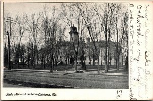 Vtg 1910 State Normal School Building Oshkosh Wisconsin WI Antique Postcard