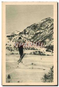 Old Postcard of Sports & # 39hiver Briancon Ski Mont Genevre A jump of K Balmat