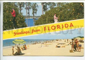 441373 USA 1980 year Greetings from Florida RPPC to Germany advertising