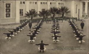 San Francisco CA Naval Training Seamen Swedish Drill c1910 Postcard