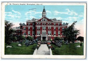 1927 St. Vincent's Hospital Building Front View Birmingham Alabama AL Postcard