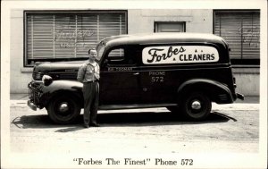 Truck 1939 Dodge Forbes Cleaners Delivery Advertising Real Photo Postcard