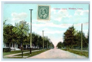 c1910 Ouellette Avenue, Canada Postage One Cent, Windsor Canada Postcard