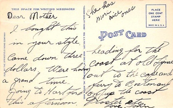 Storrowton, New England Village Springfield, Massachusetts Postcard