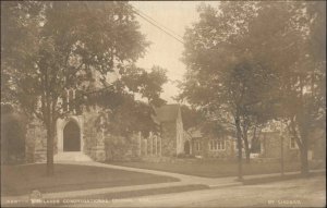 Newton Highlands Massachusetts MA Congregational Church c1910 RPPC Postcard