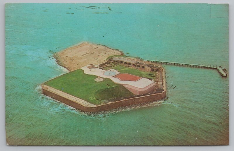 Military~Air View Fort Sumter Charleston South Carolina~Vintage Postcard