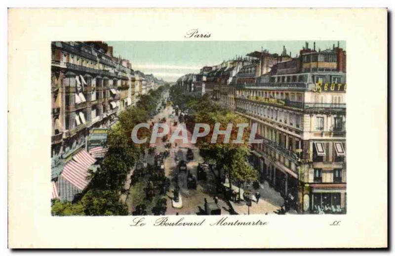 Old Postcard The Boulevard Montmartre Paris