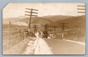 BEDFORD PA US ARMY TRUCK TRAIN 1917 HOFFMAN'S ANTIQUE REAL PHOTO POSTCARD RPPC