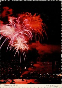 Vancouver BC Summer Sea Festival Fireworks Boats Harbour UNUSED Postcard C4