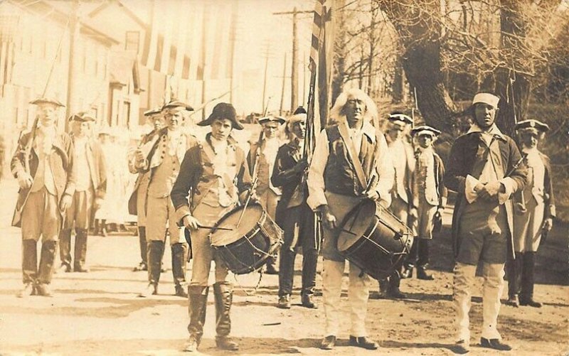 The Fife & Drum Corps of 76 and The Minute men Real Photo Postcard