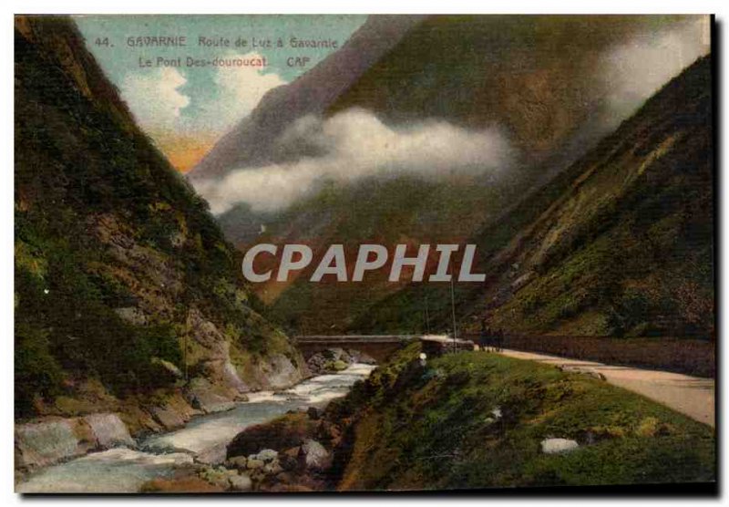 Old Postcard Gavarnie Luz Road has gavarnie Bridge of Douroucat