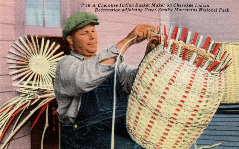 NC - Cherokee Indian Reservation. Basket Making