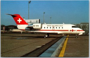 Airplane Canadair CL-600 Challenger HB-VFW c/n 1049 Swissair Ambulance Postcard