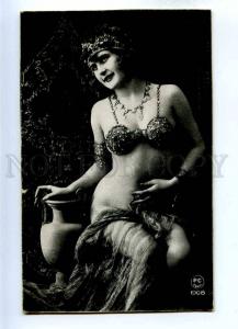 193547 HAREM Nude BELLY DANCER Vase Vintage P.C. Paris #1908