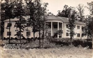 Michigan Mi Real Photo RPPC Postcard c1940s HARTLAND Sunshine Hall Aldenwoods