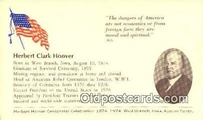 Herbert Hoover 31st USA President Postcard Postcards  