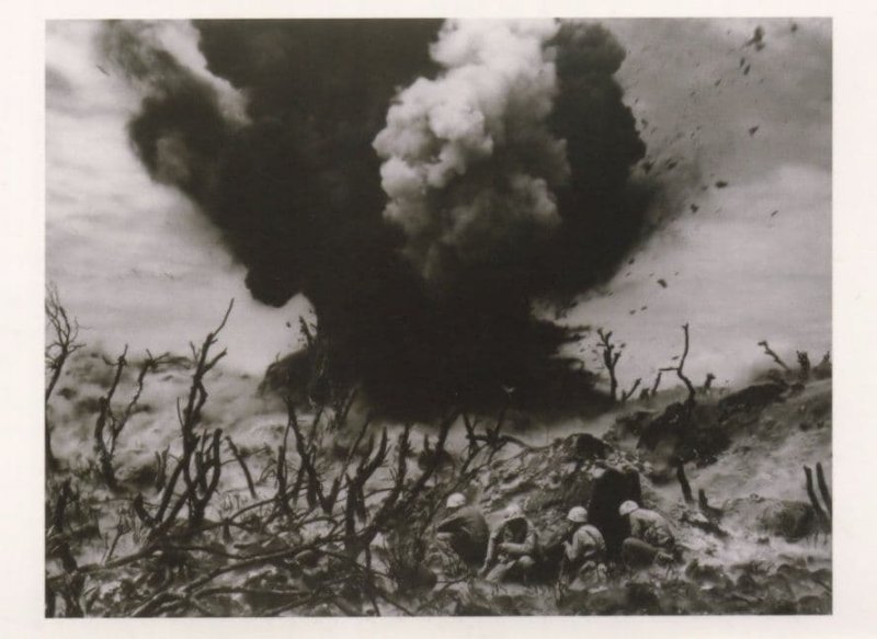 Battle Of Iwo Jima Japan WW2 US Marine Mine Bomb Postcard