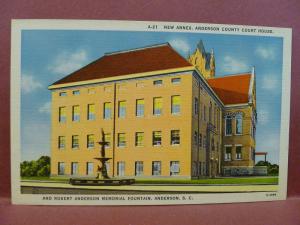 Old Postcard SC Anderson New Annex Anderson County Court House