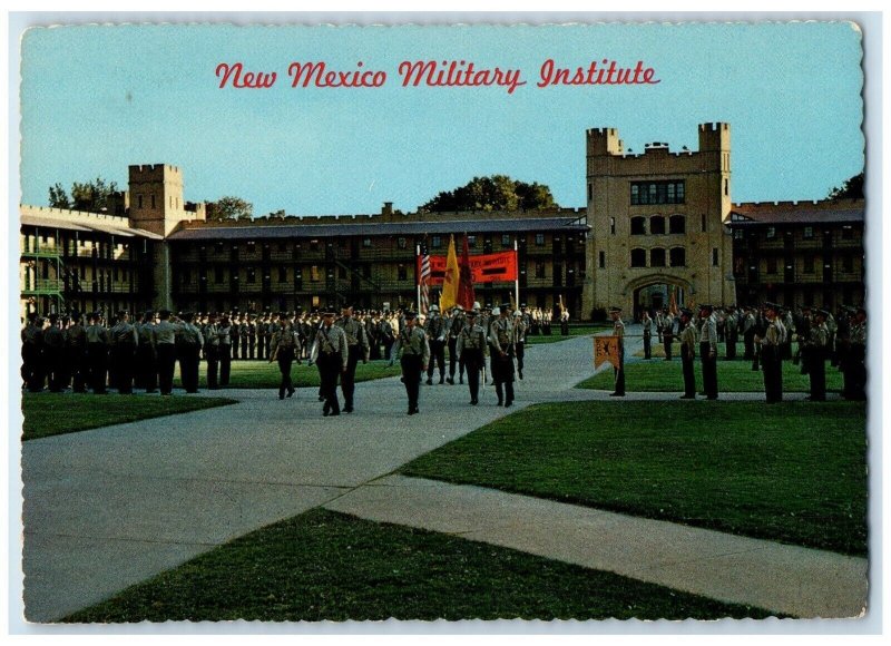 c1950's New Mexico Military Institute Roswell NM, Cadets In Review Postcard