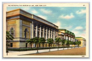 Metropolitan Museum of Art New York City NY NYC UNP Linen Postcard V22