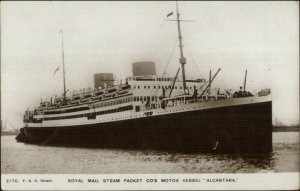 RMSP Royal Mail Steam Packet Steamship Alcantara c1915 Real Photo Postcard