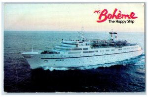 c1950's MS Boheme The Happiest Ship in the Caribbean Vintage Postcard