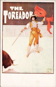 The Toreador Bull Fighter Woman Female A. Morrow Artist Unused Postcard H61