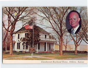 Postcard Eisenhower Boyhood Home, Abilene, Kansas