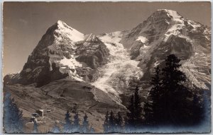 Hotel Jungfrau Wengernalp Eiger Monch Switzerland Mountain RPPC Photo Postcard