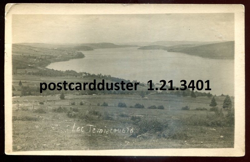 h198 - LAC TEMISCOUATA Quebec 1921 Panoramic View. Real Photo Postcard