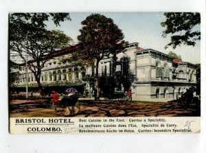 3098091 CEYLON Bristol Hotel Colombo Vintage PC w/ Hotel Tariff