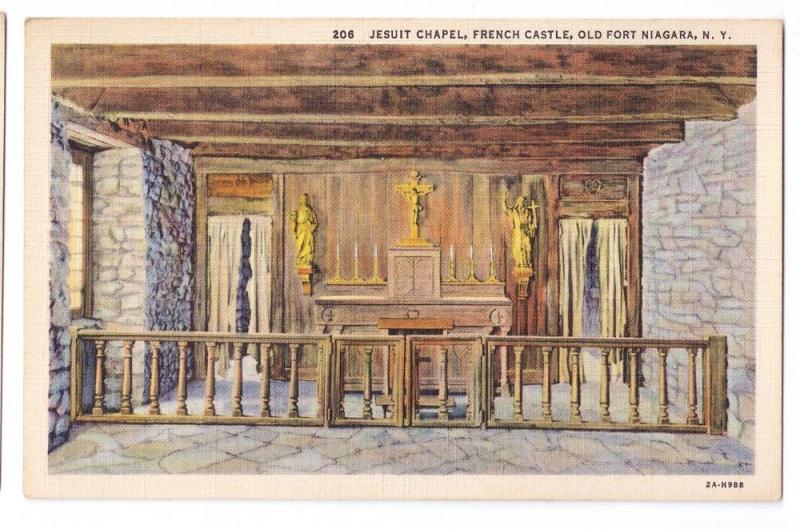 Old Fort Niagara Jesuit Chapel French Castle NY Postcard