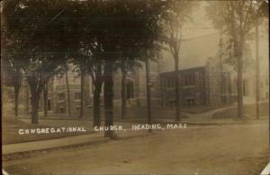 Reading MA Cong Church c1910 Real Photo Postcard rpx