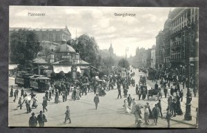 dc1824 - HANOVER Germany c1905-08 Georgstrasse. Tram. Postcard
