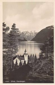 Ulvik Hardanger Norway Church Scenic View Real Photo Postcard J74519