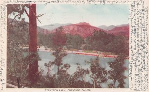 CHEYENNE CANON COLORADO~STRATTON PARK~1906 ELEVATED VIEW POSTCARD