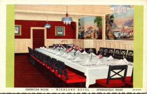 Massachusetts Springfield Highland Hotel American Room Curteich